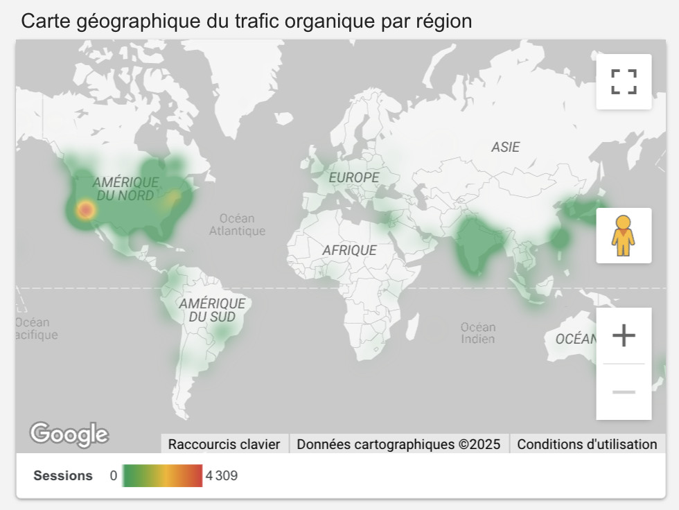 stats 2 partie 3-5 graphe carte géographique du trafic organique par région