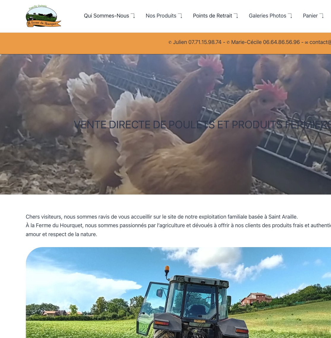 exemple réalisation sites web artisans ferme des hourquets