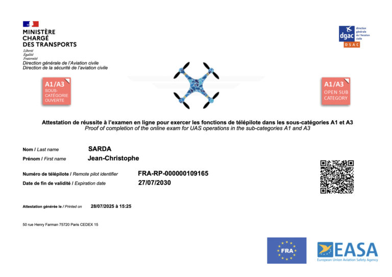 diplome A1 A3 drone