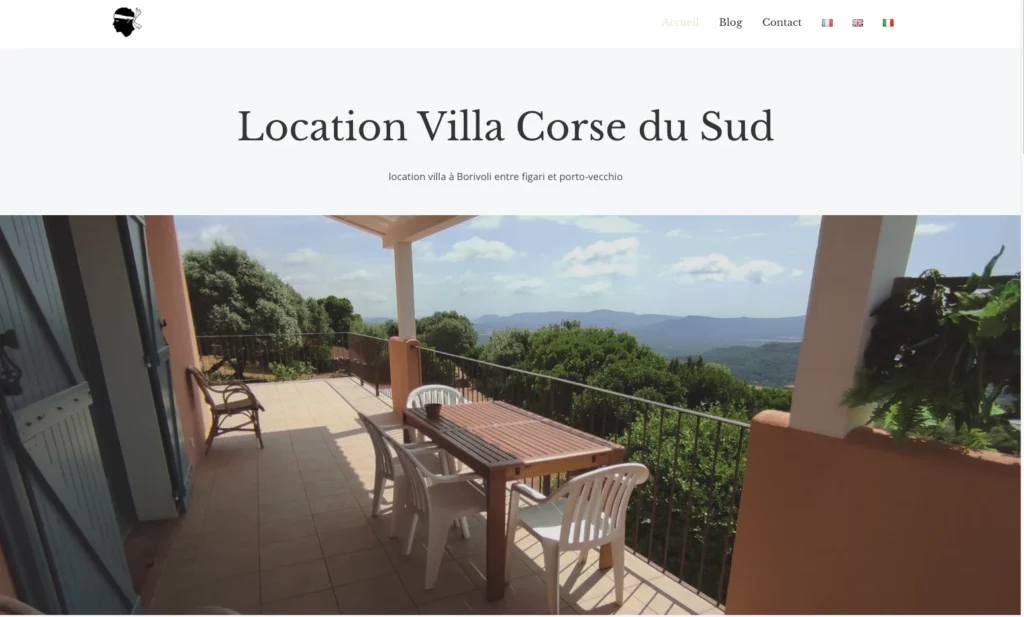 site location villa en corse du sud
