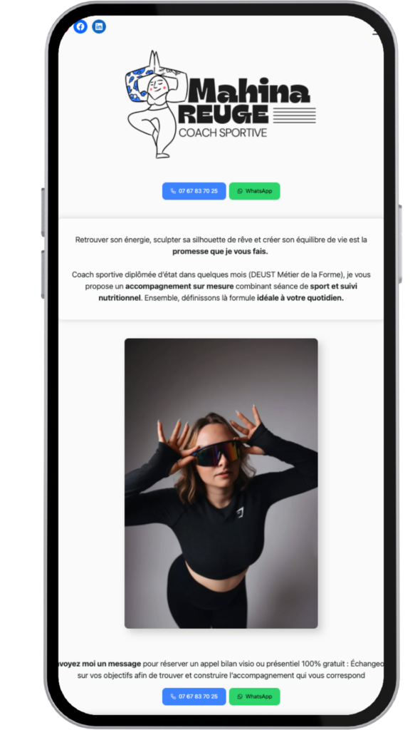 pocket site mahina coach sportive site optimisé performance mobile